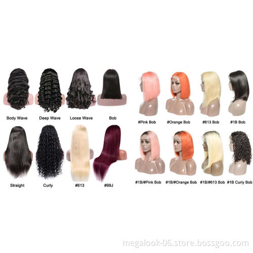 Megalook Transparent Human Hair Wigs,Wholesale Hd Full Swiss Lace Human Hair Wigs, Brazilian 30 Inch Human Hair Wigs